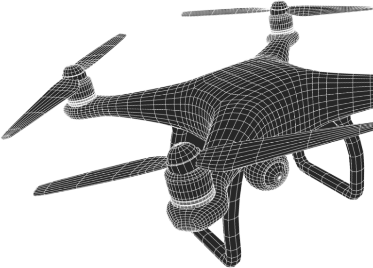 Drone wireframe render